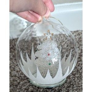 Unison Gifts 4" Light Up Glass Globe Ornament Christmas Tree Change Color